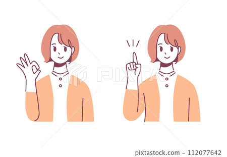 Women, OK/one point pose 112077642