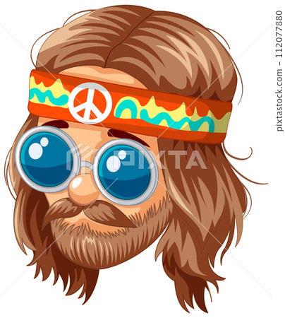 Groovy Hippie with Peace Bandana 112077880