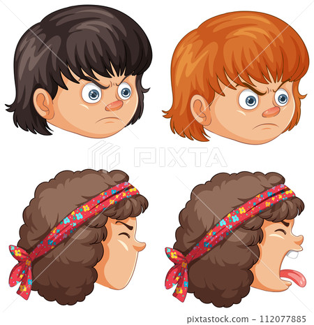 Expressive Children's Faces Vector Set Expressive Children's Faces Vector Set 112077885