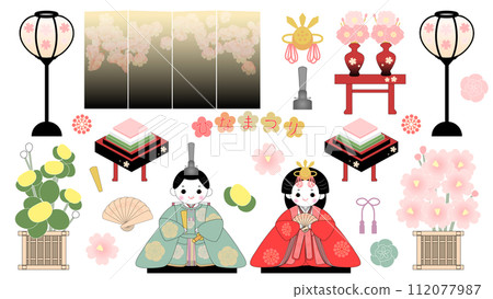 Cute Hina Matsuri doll set 112077987