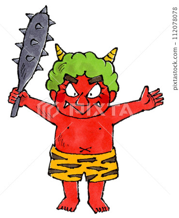 紅色惡魔手繪插畫 紅色惡魔手繪插畫 112078078