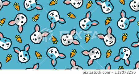Pop rabbit and carrot seamless pattern Pop rabbit and carrot seamless pattern 112078250