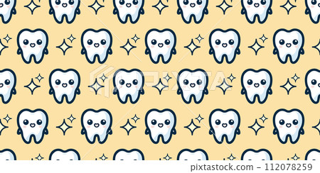Cute teeth and glitter seamless pattern Cute teeth and glitter seamless pattern 112078259