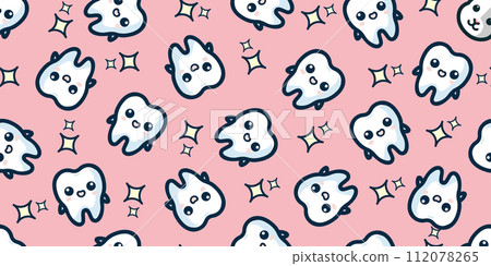 Cute teeth and glitter seamless pattern Cute teeth and glitter seamless pattern 112078265