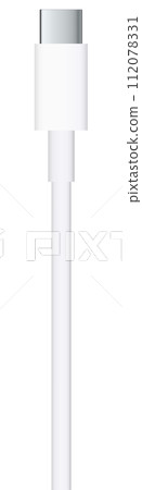 vector illustration of usb type c connector 3d realistic for graphic design element. gadget accessories. electronic and technology concept. 112078331
