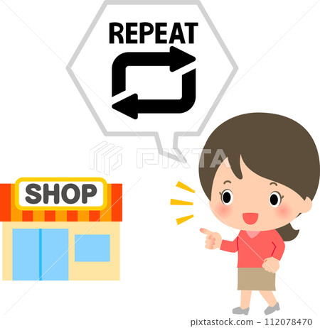 A woman who repeatedly visits the store, a repeat customer 112078470
