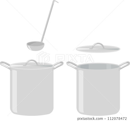Sundo-nabe with the lid closed and Sundo-nabe with the lid open Sundo-nabe with the lid closed and Sundo-nabe with the lid open 112078472