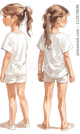 Girl's White Short Sleeve Round Neck T-Shirt Mockup It is a useful tool for clothing designers to help visualize T-shirts before actual production Save time and money and makes it easier to decide. Girl's White Short Sleeve Round Neck T-Shirt Mockup It is a useful tool for clothing designers to help visualize T-shirts before actual production Save time and money and makes it easier to decide. 112078696