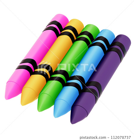 Art supplies for teacher's day Clipart, Crayon , back to school on transparent background, 3D Rendering Art supplies for teacher's day Clipart, Crayon , back to school on transparent background, 3D Rendering 112078737