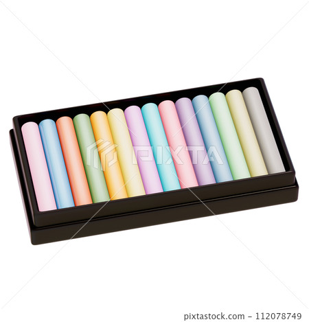 Art supplies for teacher's day Clipart, Oil Pastel , back to school on transparent background, 3D Rendering Art supplies for teacher's day Clipart, Oil Pastel , back to school on transparent background, 3D Rendering 112078749