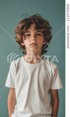 Boy's White Short Sleeve Round Neck T-Shirt Mockup It is a useful tool for clothing designers to help visualize T-shirts before actual production Save time and money and makes it easier to decide. Boy's White Short Sleeve Round Neck T-Shirt Mockup It is a useful tool for clothing designers to help visualize T-shirts before actual production Save time and money and makes it easier to decide. 112078800