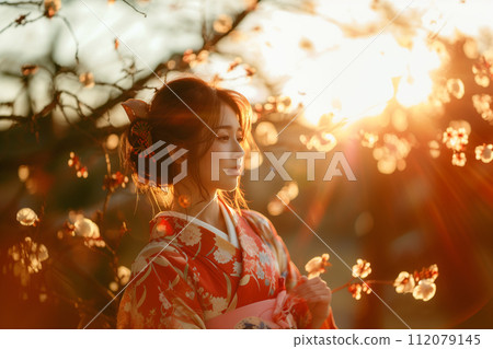 A woman in a kimono 112079145
