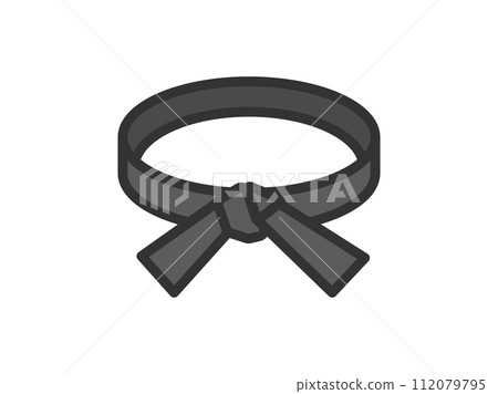 Illustration of black belt icon (line drawing color) Illustration of black belt icon (line drawing color) 112079795