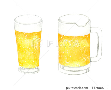 啤酒套裝-手繪水彩插圖飲料（酒精） 112080299