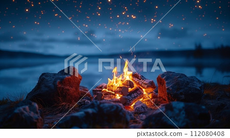 營火露營戶外營火火花 營火露營戶外營火火花 112080408