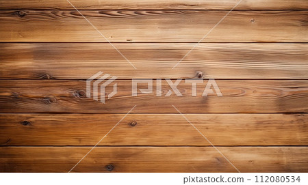 Brown Stained Wooden Wall 112080534