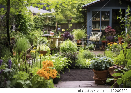 A Vibrant Garden Filled With a Wide Variety of Plants 112080551