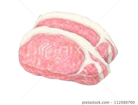 兩片厚片豬腰水彩鉛筆插圖 兩片厚片豬腰水彩鉛筆插圖 112080700