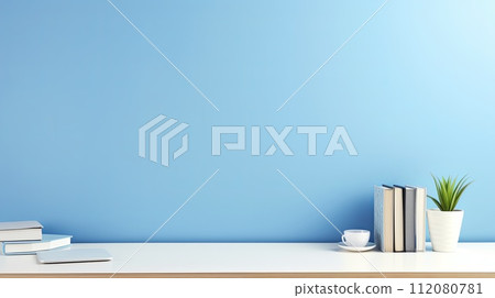 Desk With Books and Plant Desk With Books and Plant 112080781