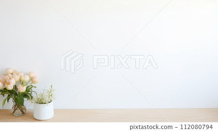 Two Vases With Flowers on a Wooden Table Two Vases With Flowers on a Wooden Table 112080794