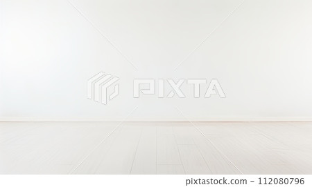 Clean and Minimalist Room With White Wall and Floor Clean and Minimalist Room With White Wall and Floor 112080796