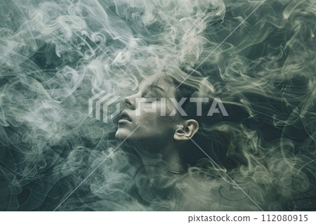 Woman Submerged in Smoke 112080915