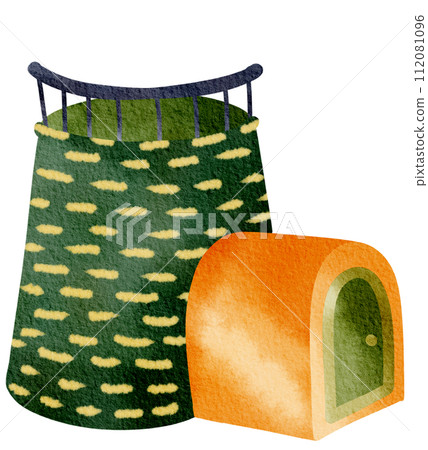 Little house watercolor cartoon cute Little house watercolor cartoon cute 112081096