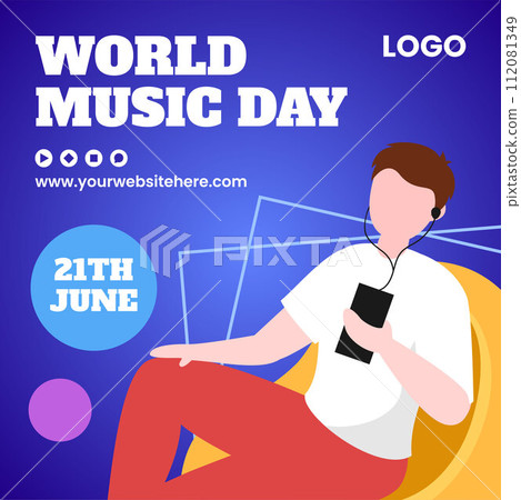 Music Day Social Media Illustration Flat Cartoon Hand Drawn Templates Background Music Day Social Media Illustration Flat Cartoon Hand Drawn Templates Background 112081349