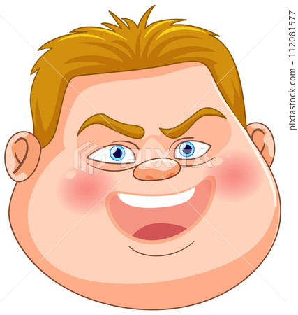 Cheerful Cartoon Character Face Cheerful Cartoon Character Face 112081577