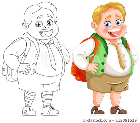 Happy Schoolboy Vector Illustration Happy Schoolboy Vector Illustration 112081629