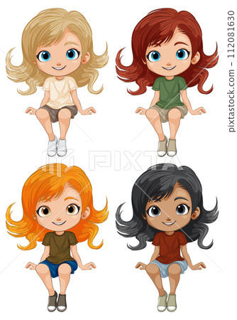 Colorful Collection of Cartoon Girls Colorful Collection of Cartoon Girls 112081630