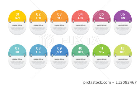 Business step timeline infographic template. Modern milestone element timeline diagram calendar, vector infographics. Business step timeline infographic template. Modern milestone element timeline diagram calendar, vector infographics. 112082467