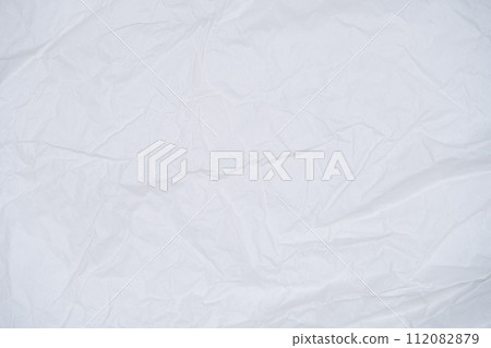 Soft Crumpled White Paper Texture. 112082879