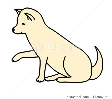 Illustration of a dog being tamed 112082938
