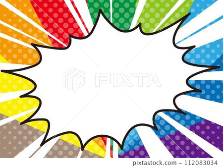 American comic style speech bubble concentration line American comic style speech bubble concentration line 112083034