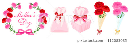 Mothers day illustration set 112083085