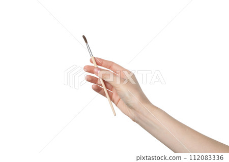 PNG,female hand holding paintbrush, isolated on white background PNG,female hand holding paintbrush, isolated on white background 112083336