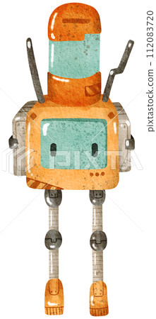 Cute Robot hand paint watercolor Cute Robot hand paint watercolor 112083720