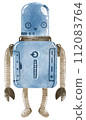 Cute Robot hand paint watercolor 112083764