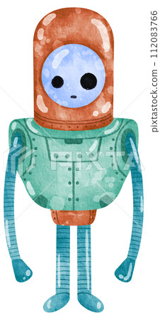 Cute Robot hand paint watercolor Cute Robot hand paint watercolor 112083766