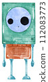 Cute Robot hand paint watercolor 112083773