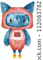 Cute Robot hand paint watercolor 112083782