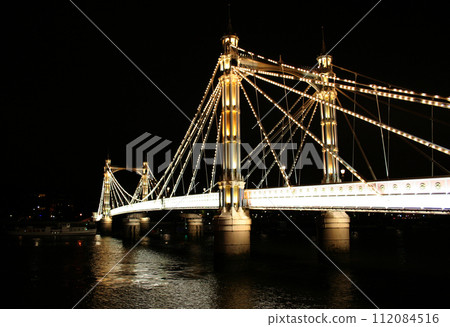 Albert Bridge in London by night 112084516