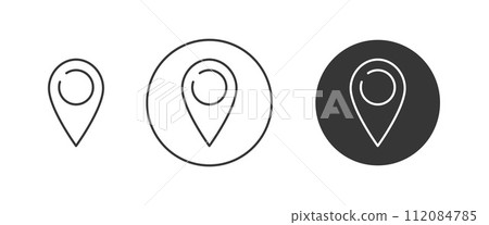 Location pin outline icon set. Editable stroke. Vector symbol in trendy flat style, isolated white background. For design, navigation map, gps, search concept. Location pin outline icon set. Editable stroke. Vector symbol in trendy flat style, isolated white background. For design, navigation map, gps, search concept. 112084785