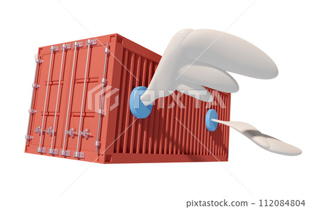 shipping container fly with wing isolated. express delivery route, worldwide shipping concept, 3d illustration render shipping container fly with wing isolated. express delivery route, worldwide shipping concept, 3d illustration render 112084804