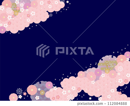 Background (Japanese Spring Sky) - Cloud Cherry Blossom Pattern 7-3 Vector Background (Japanese Spring Sky) - Cloud Cherry Blossom Pattern 7-3 Vector 112084888
