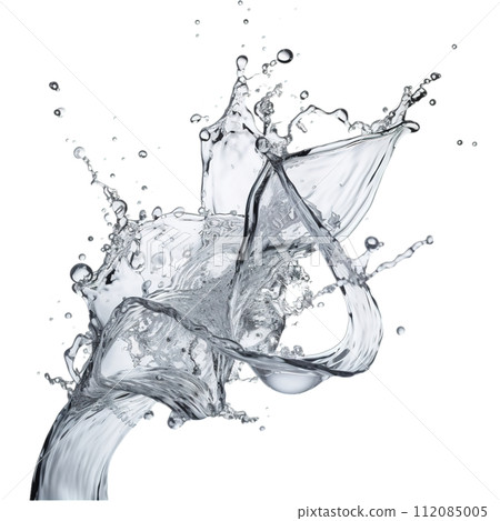 Refreshing Hard Seltzer Splash Isolated on Transparent Background: Perfect Mixer for Summer Cocktails and Celebrations, Capturing Dynamic Liquid Motion and Fizz 112085005