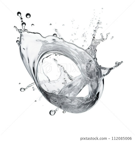 Refreshing Hard Seltzer Splash Isolated on Transparent Background: Perfect Mixer for Summer Cocktails and Celebrations, Capturing Dynamic Liquid Motion and Fizz 112085006