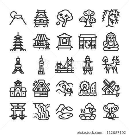 來自日本各地的旅遊景點圖示集 112087102