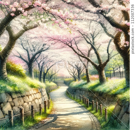 Scenery with cherry blossoms Scenery with cherry blossoms 112087336